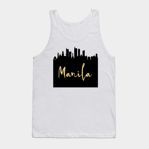 MANILA PHILIPPINES DESIGNER SILHOUETTE SKYLINE ART Tank Top by deificusArt